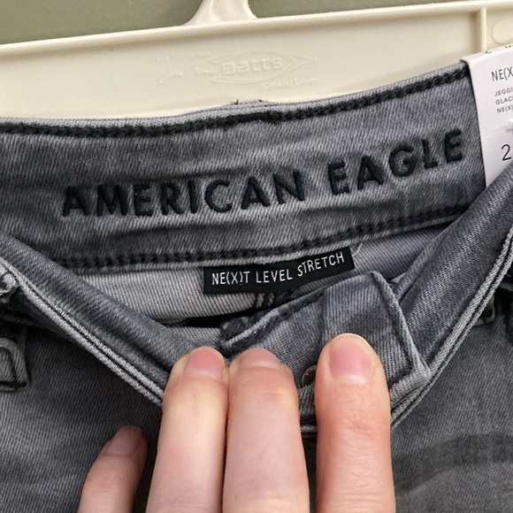 American Eagle Outfitters Gray Skinny Distressed Jeans - Picture 2 of 15